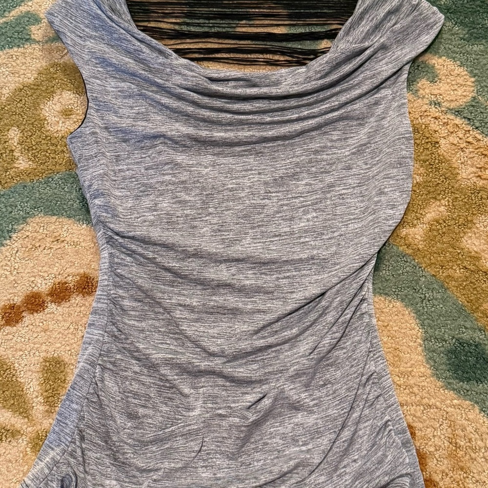 Gray Women's Cowl Neck Top